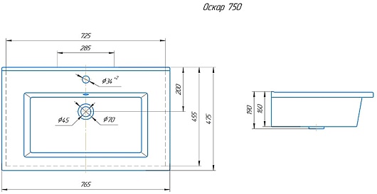 Corozo Тумба с раковиной Юта 75 Z2 белая – фотография-8